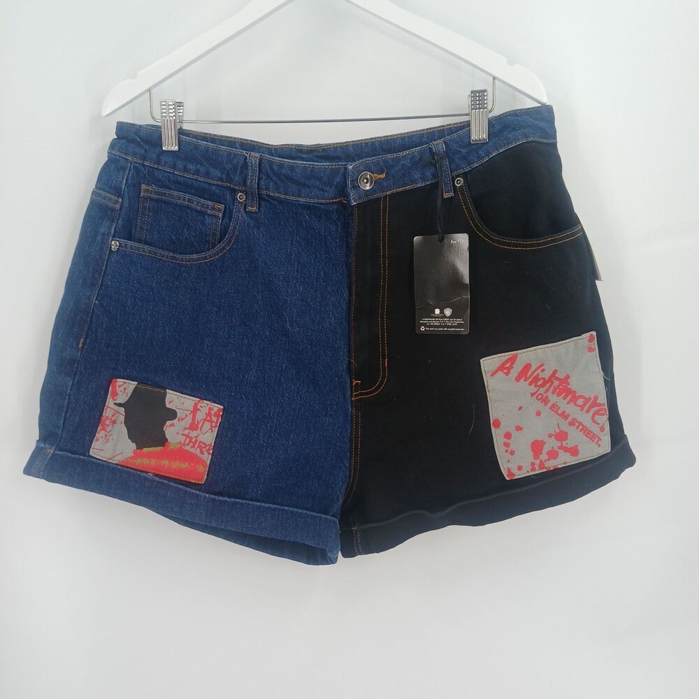 Hot Topic A Nightmare On Elm Street Denim Shorts Freddy Krueger plus size 17